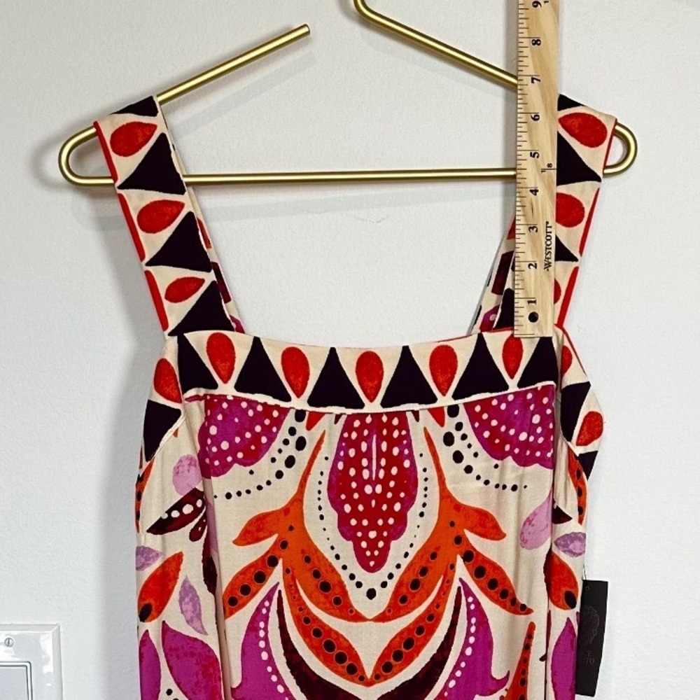 NWT Vince Camuto Maxi Dress Womens M Pink Rayon Bold Floral Print Summer Resort - Picture 8 of 10